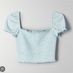 Aritzia Wilfred Presley Smocked Blouse